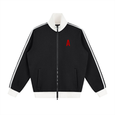 Contrast Side Stripe Fleece Track Jacket