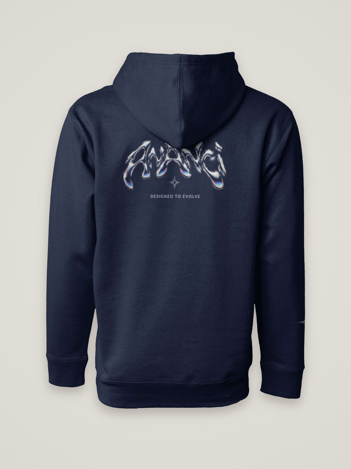 Evolution 001 Hoodie Chrome, navy, back