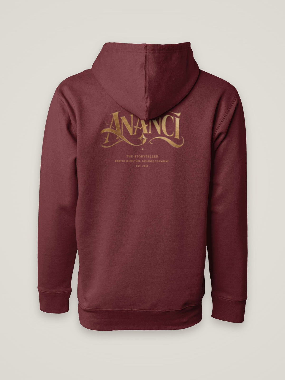 Evolution 001 Hoodie Gold Heritage, maroon, back