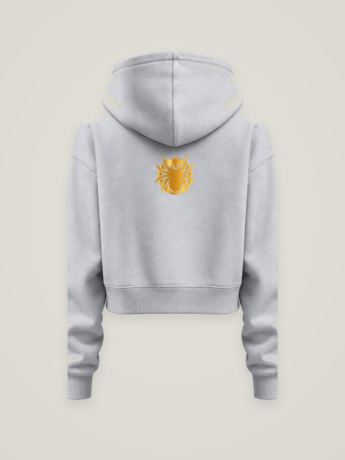 Her Element Snow Angel cropped hoodie in heather grey, back