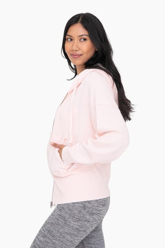 Fleece Hoodie Jacket with Tapered Sleeves