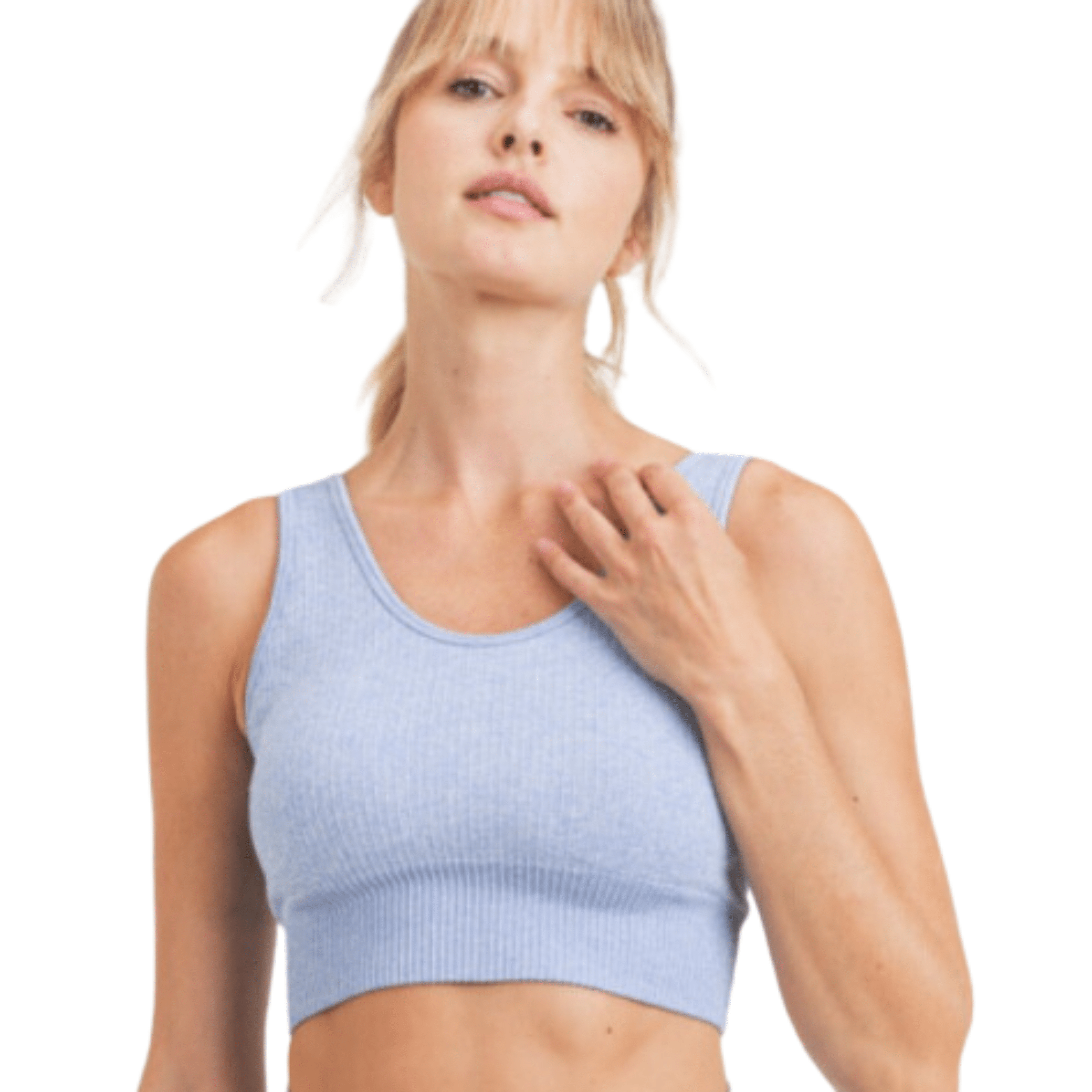 Seamless Hybrid Ribbed Sports Bra