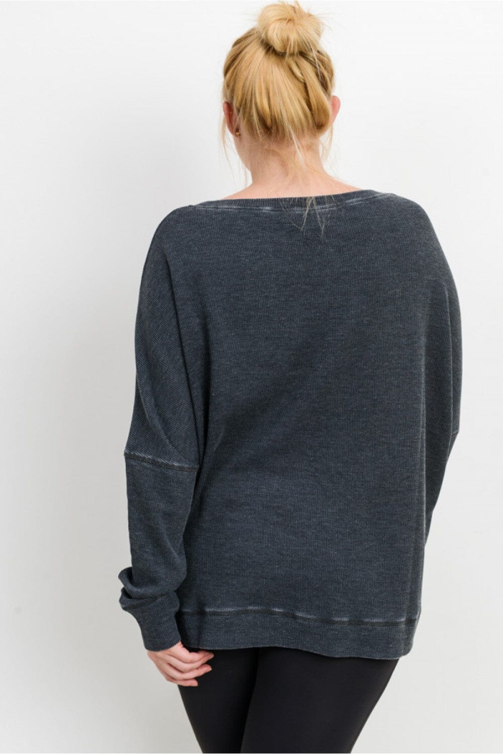 Curvy Ribbed Roundneck Pullover