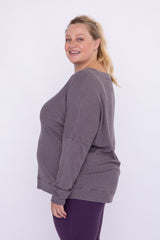 Curvy Ribbed Roundneck Pullover