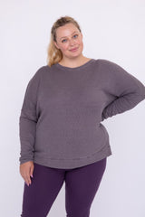 Curvy Ribbed Roundneck Pullover