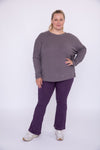 Curvy Ribbed Roundneck Pullover