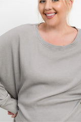 Curvy Ribbed Roundneck Pullover