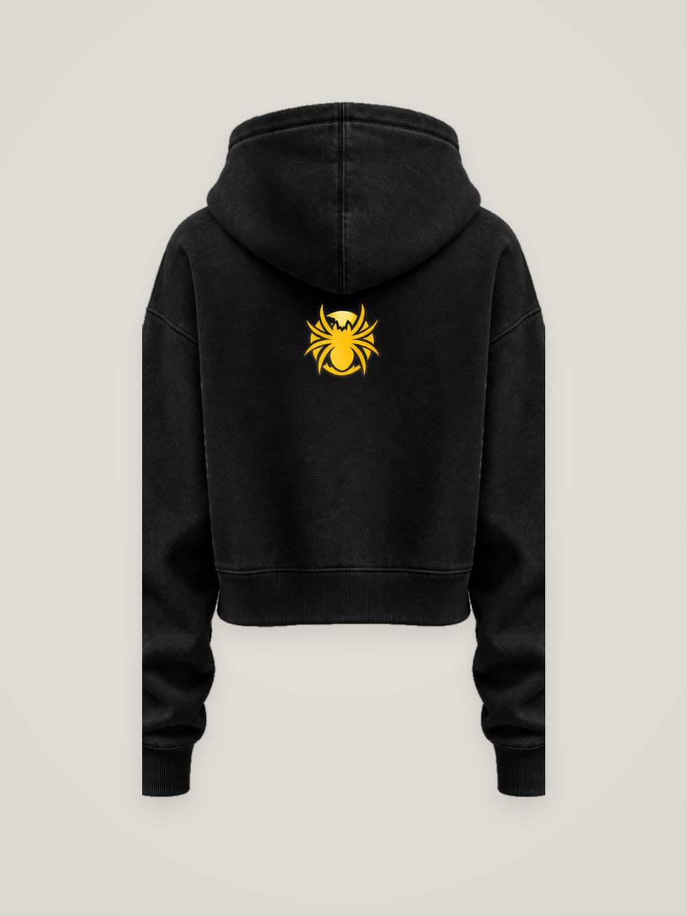 Her Element Hustle Culture cropped hoodie in black, back