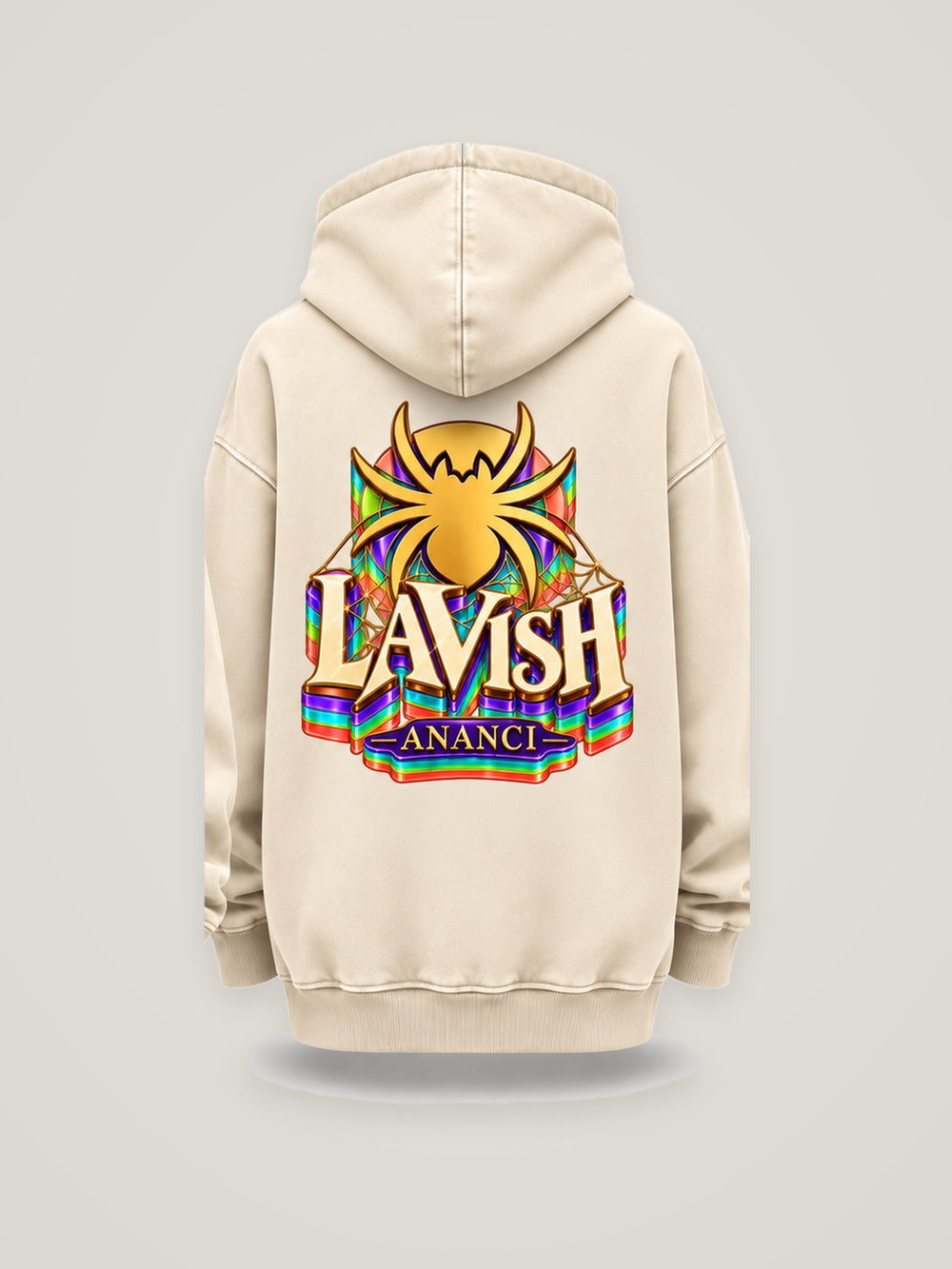 Her Element Lavish oversized hoodie in desert sand, back