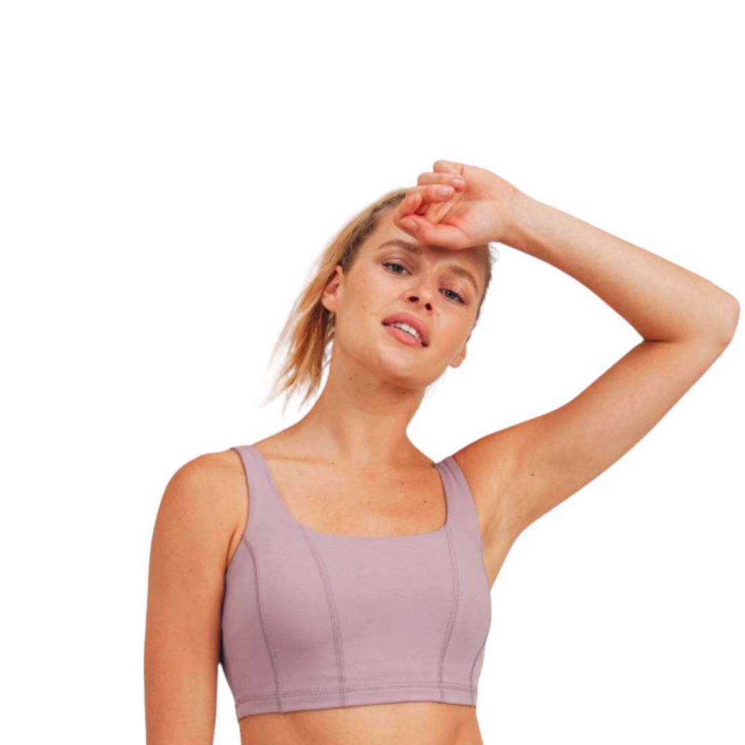 Paneled Double-Layer Sports Bra