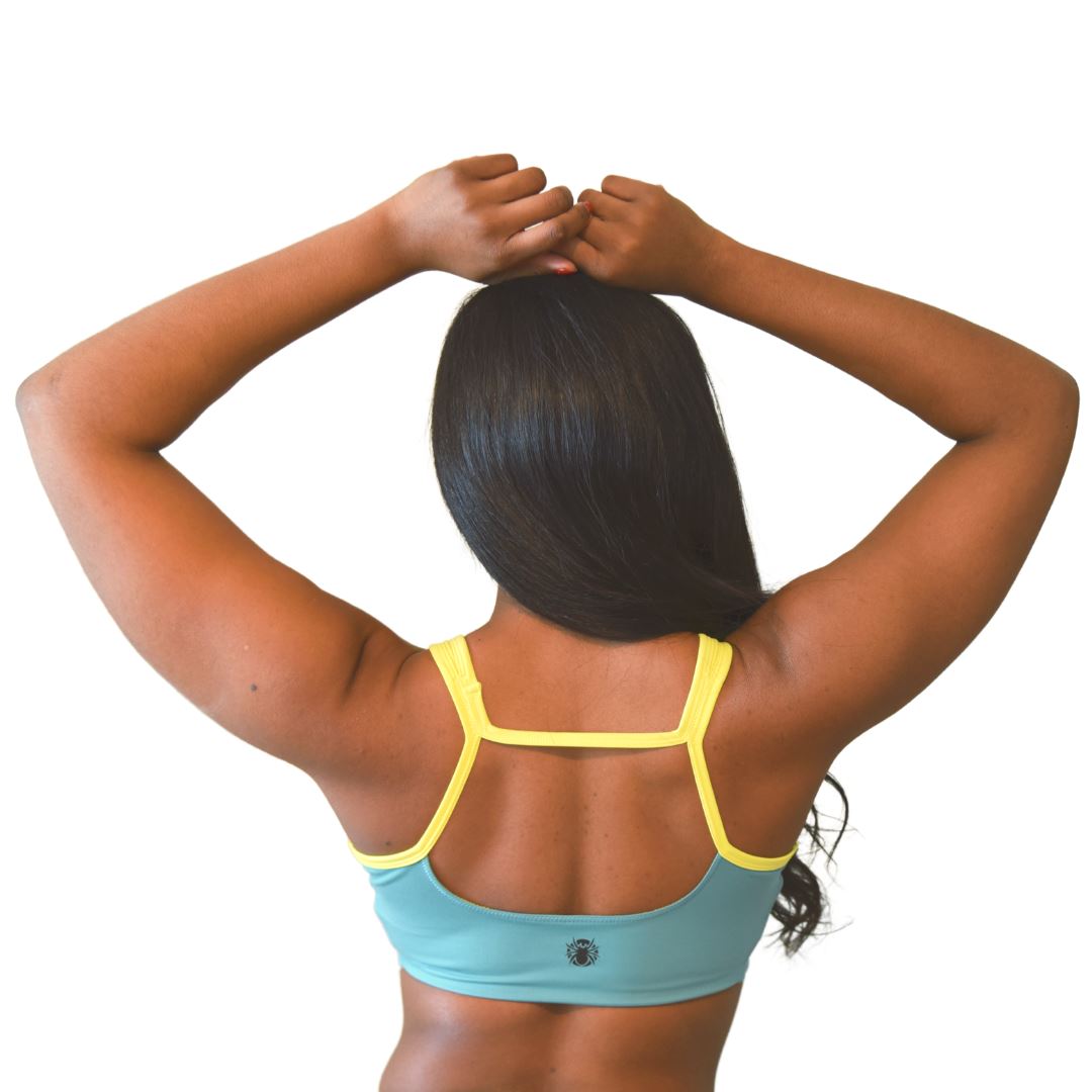 Open Back Color Block Sports Bra