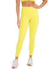 Yellow Lycra-Blend Essential Sweetheart Back Highwaist Leggings