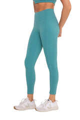 Green Lycra-Blend Essential Sweetheart Back Highwaist Leggings