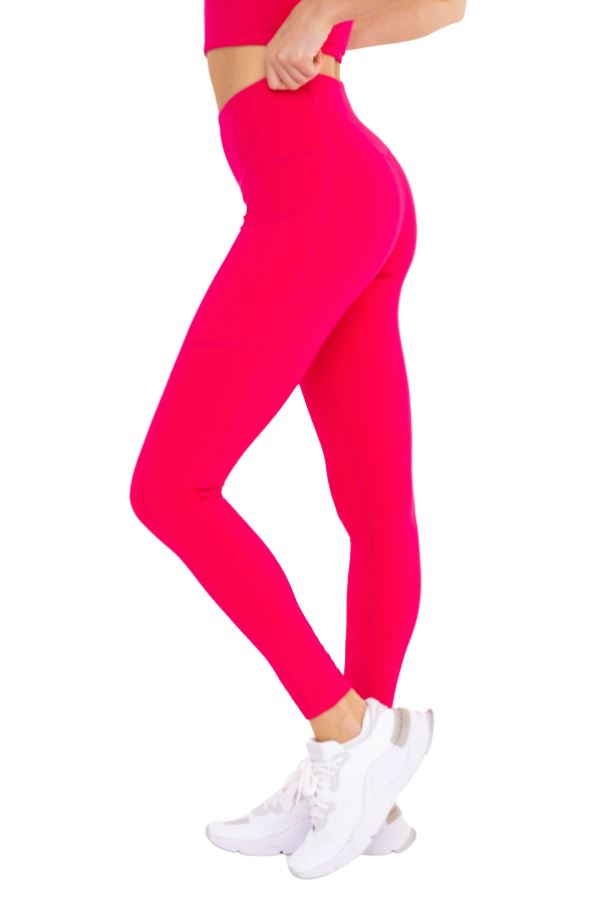 Pink Sweetheart No Front Seam High waist Pocket Leggings