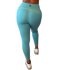 Lycra-Blend Color Contrast High Waisted Leggings