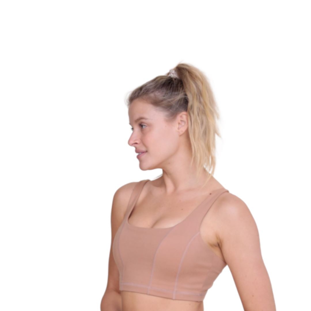 Paneled Double-Layer Sports Bra