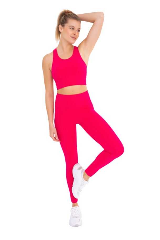 Pink Sweetheart No Front Seam High waist Pocket Leggings