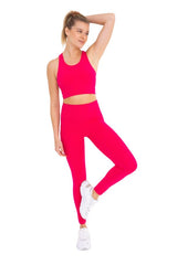 Pink Sweetheart No Front Seam High waist Pocket Leggings