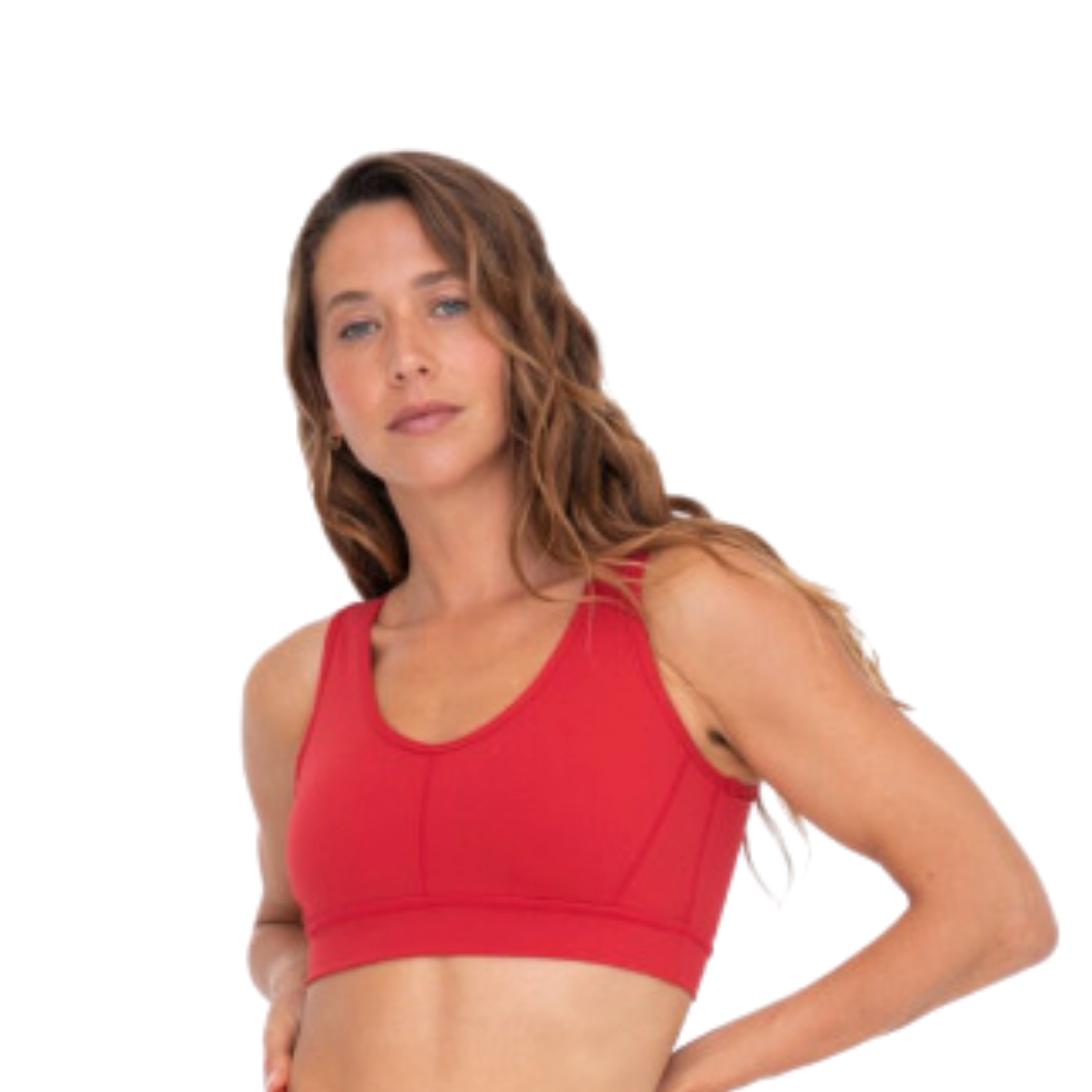 Cutout Overlay Back Performance Sports Bra