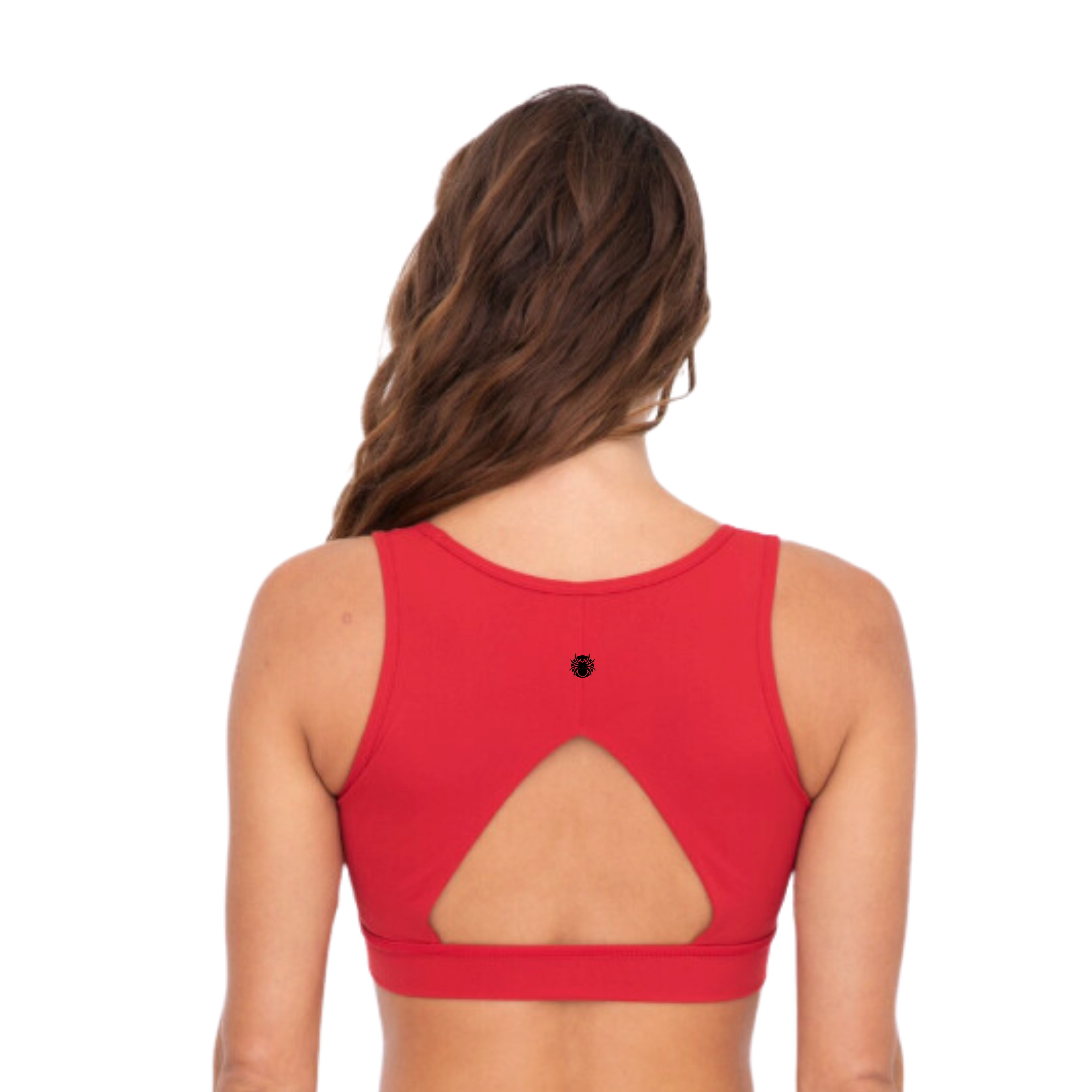 Cutout Overlay Back Performance Sports Bra