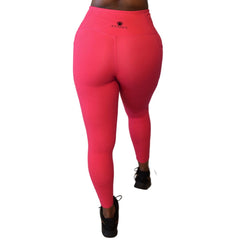  Pink  Front Seam High waist Pocket Leggings