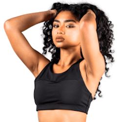 Split Front Overlay Back Adjustable Sports Bra