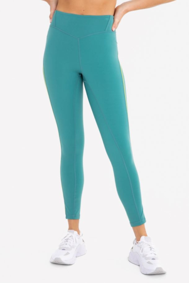 Lycra-Blend Color Contrast High Waisted Leggings