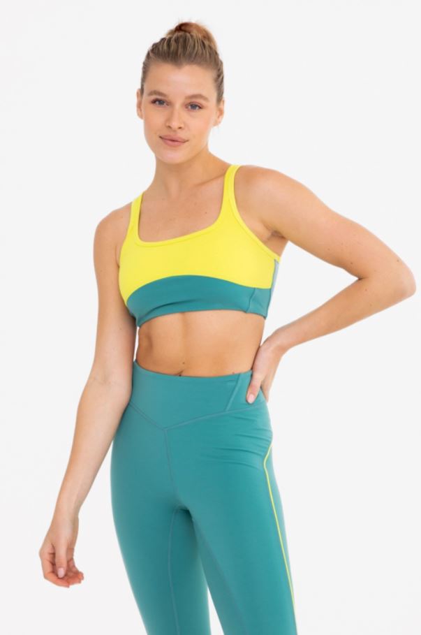 Open Back Color Block Sports Bra