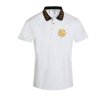 Solid white polo shirt