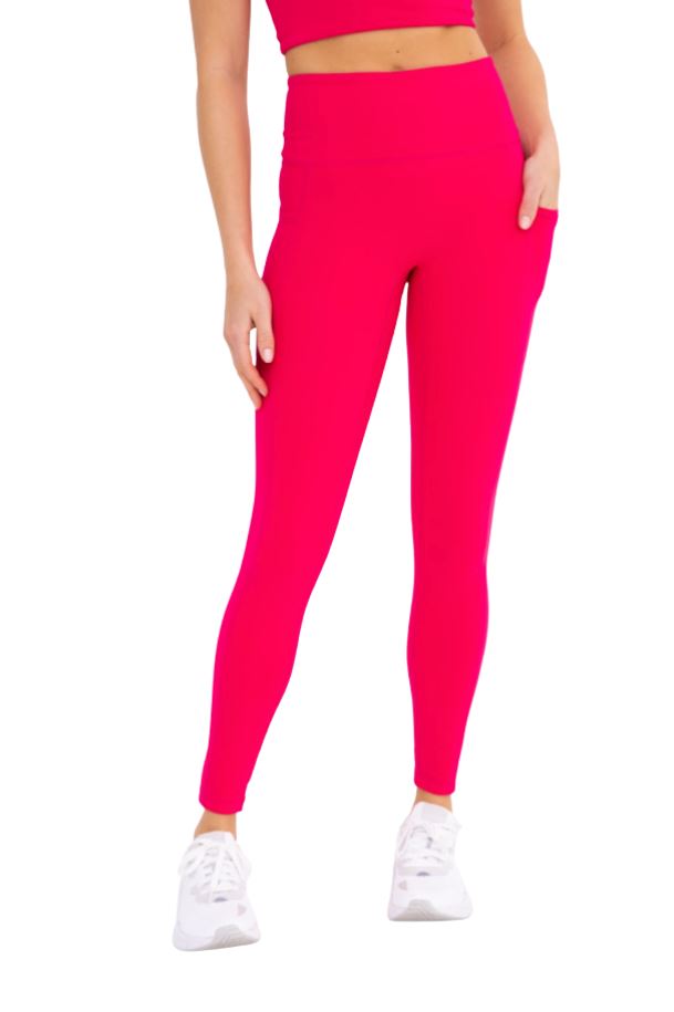 Pink Sweetheart No Front Seam High waist Pocket Leggings